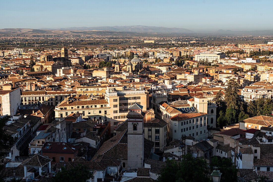 Skyline of Granada in the early morning, Granada, Andalusia, Spain