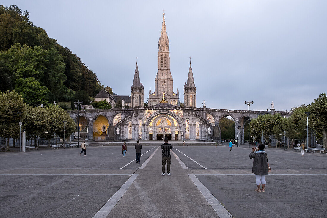 Sanctuary of Our Lady of Lourdes, a Catholic Marian shrine and pilgrimage site, Lourdes, Hautes-Pyrenees, Occitanie, France