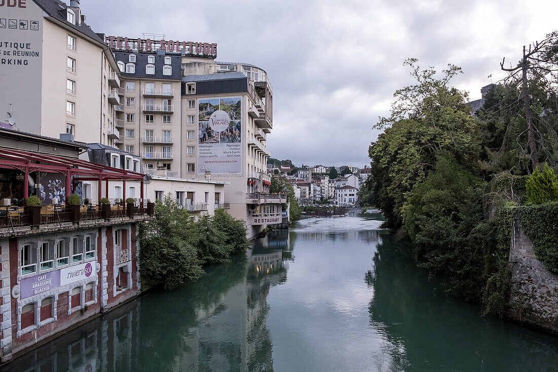 Urban landscape of Lourdes, a market town in the Pyrenees, Lourdes, Hautes-Pyrenees, Occitanie, France