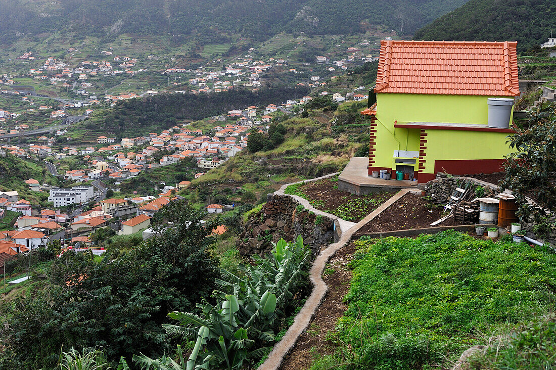 House on the heights of Machico, Madeira island, Atlantic Ocean, Portugal