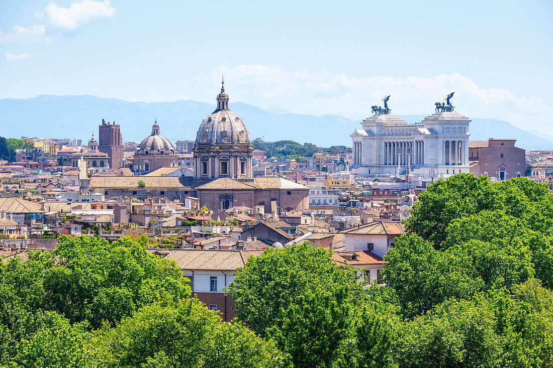 Die Skyline von Rom vom Gianicolo (Janiculum) Hügel aus gesehen, Rom, Latium, Italien