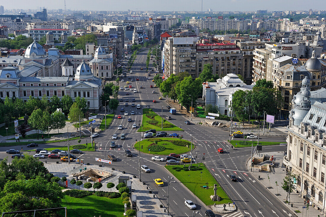 University Square viewed from the Intercontinental Hotel, Bucharest, Romania