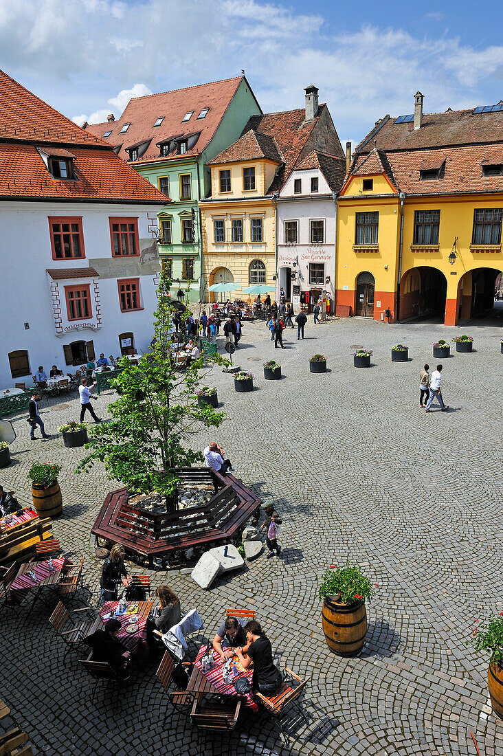 Cetatii square, Old Town, Sighisoara, UNESCO, Transylvania, Romania