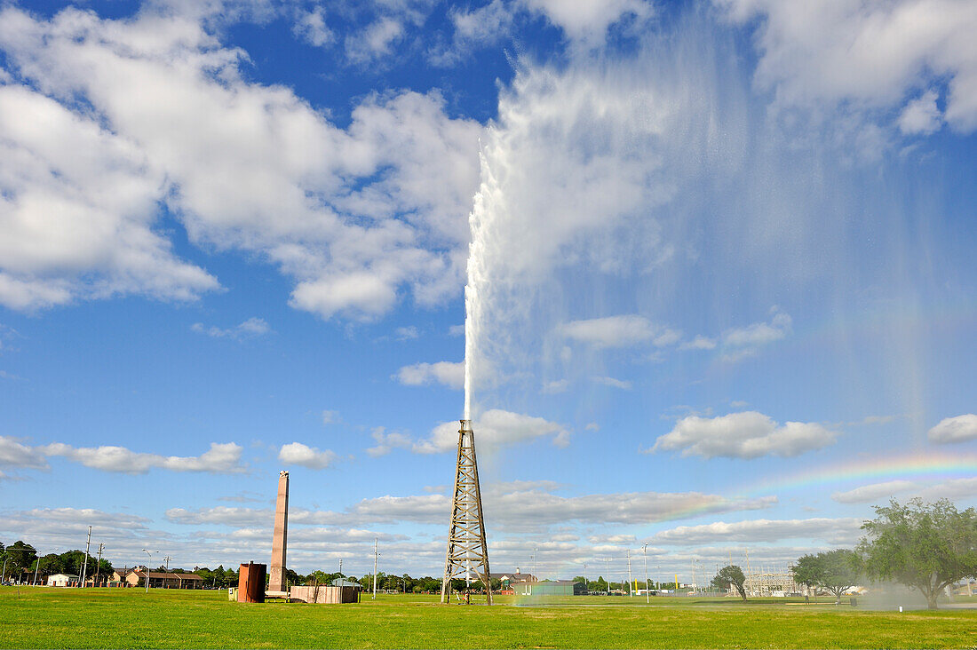 Rekonstruktion eines Ölförderers, Spindletop Boomtown Periode, Spindletop-Gladys City Boomtown Museum, Beaumont, Texas, Vereinigte Staaten von Amerika