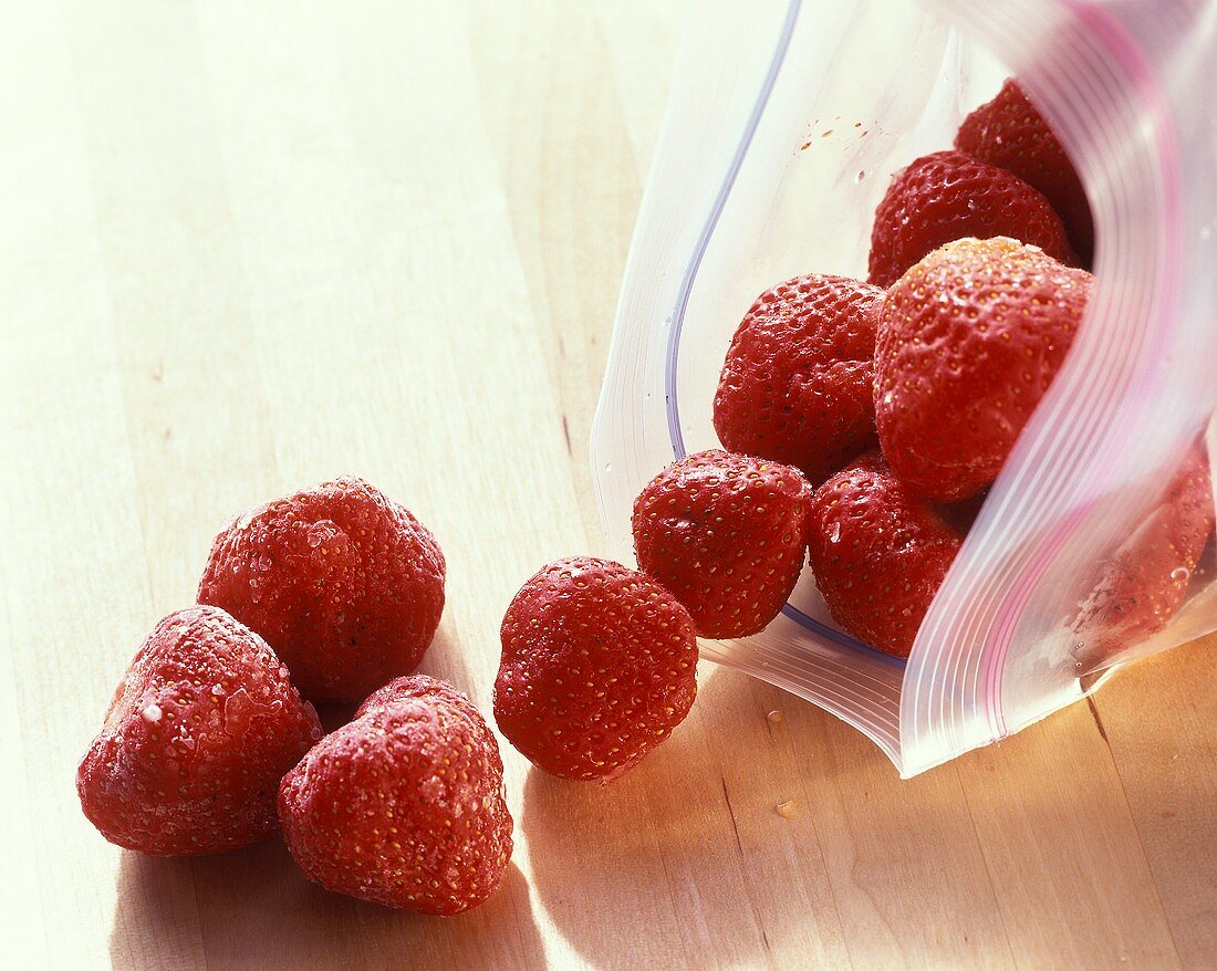 Frozen Strawberries; Freezer Bag