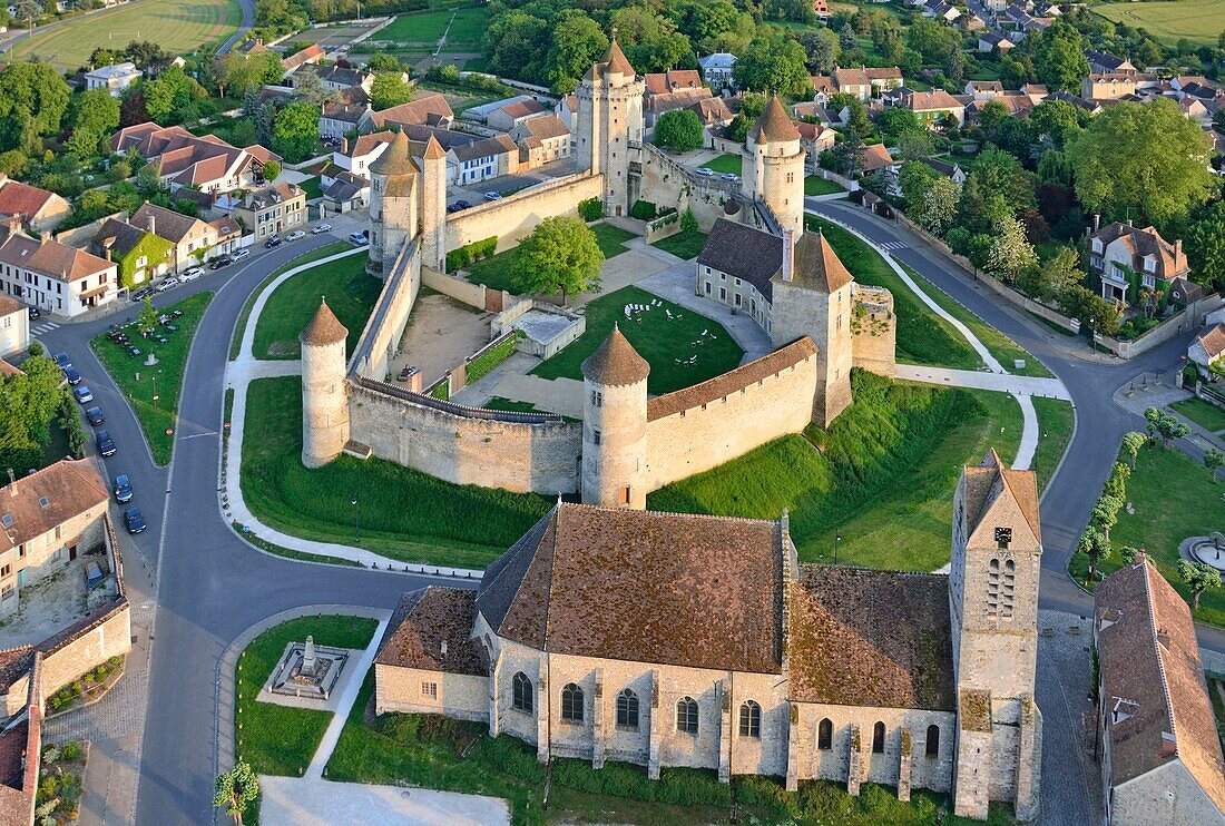 France, Seine et Marne, Blandy les Tours, the castle (aerial view)