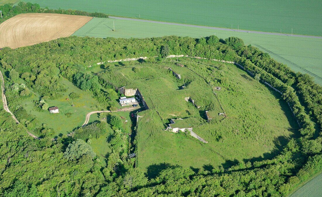 France, Meuse, Charny sur Meuse, Fortress of Charny, near Verdun, places of the battle of Verdun (aerial view)