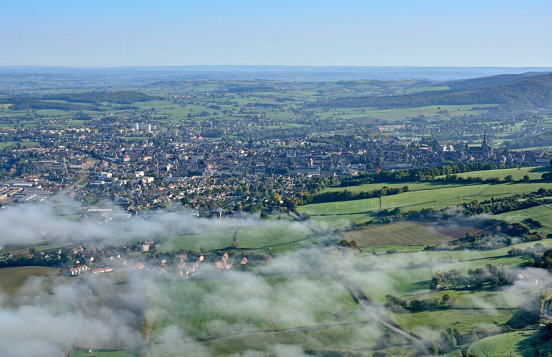 France, Saone et Loire, city of Autun (aerial view)