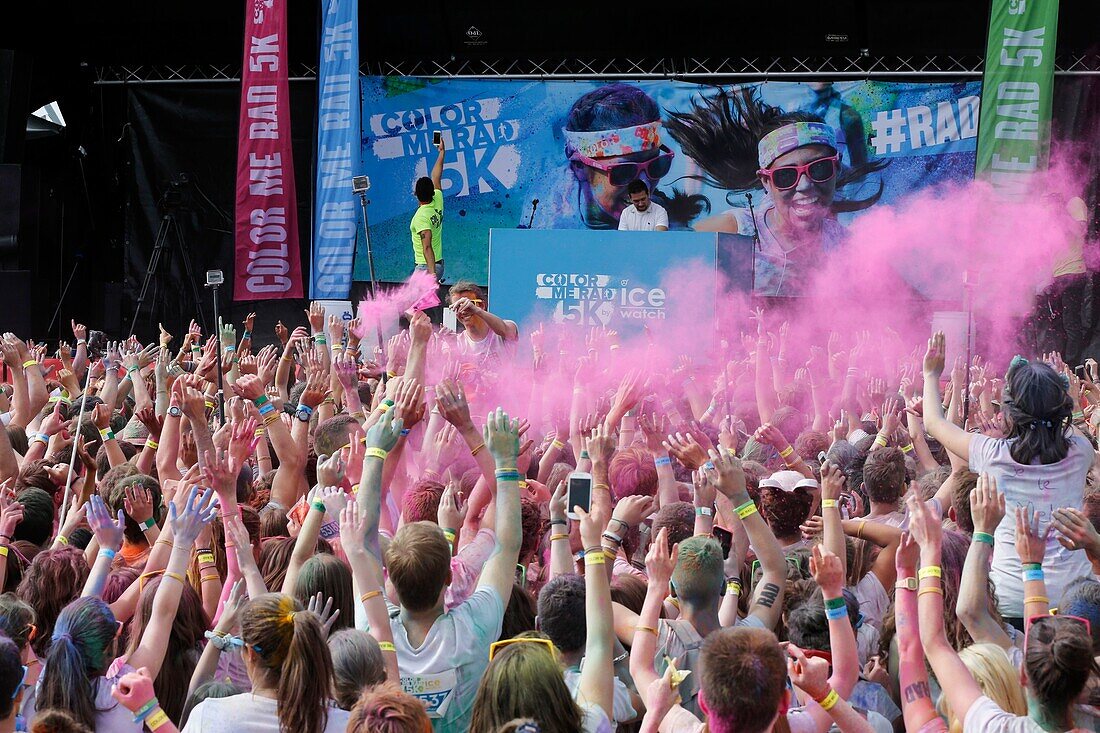 France, Morbihan, Lorient, Color Me Rad during the Volvo Ocean Race