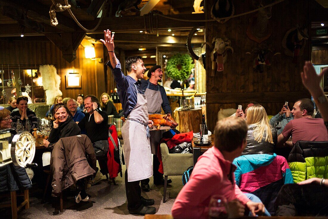 Frankreich, Savoyen, Tarentaise-Tal, Skigebiet Tignes, Höhenrestaurant Le Panoramic (3032m), Familie Bouvier