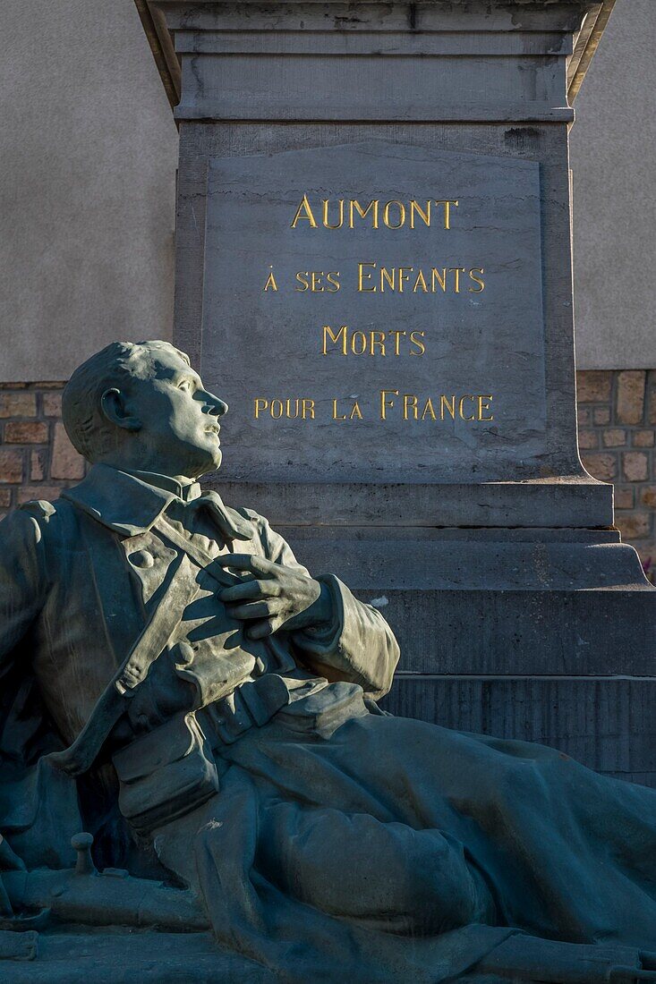 France, Lozere, Aumont-Aubrac, war monument