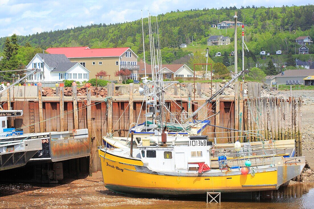 Kanada, New Brunswick, Acadie, Albert County, Alma, der Hafen bei Ebbe