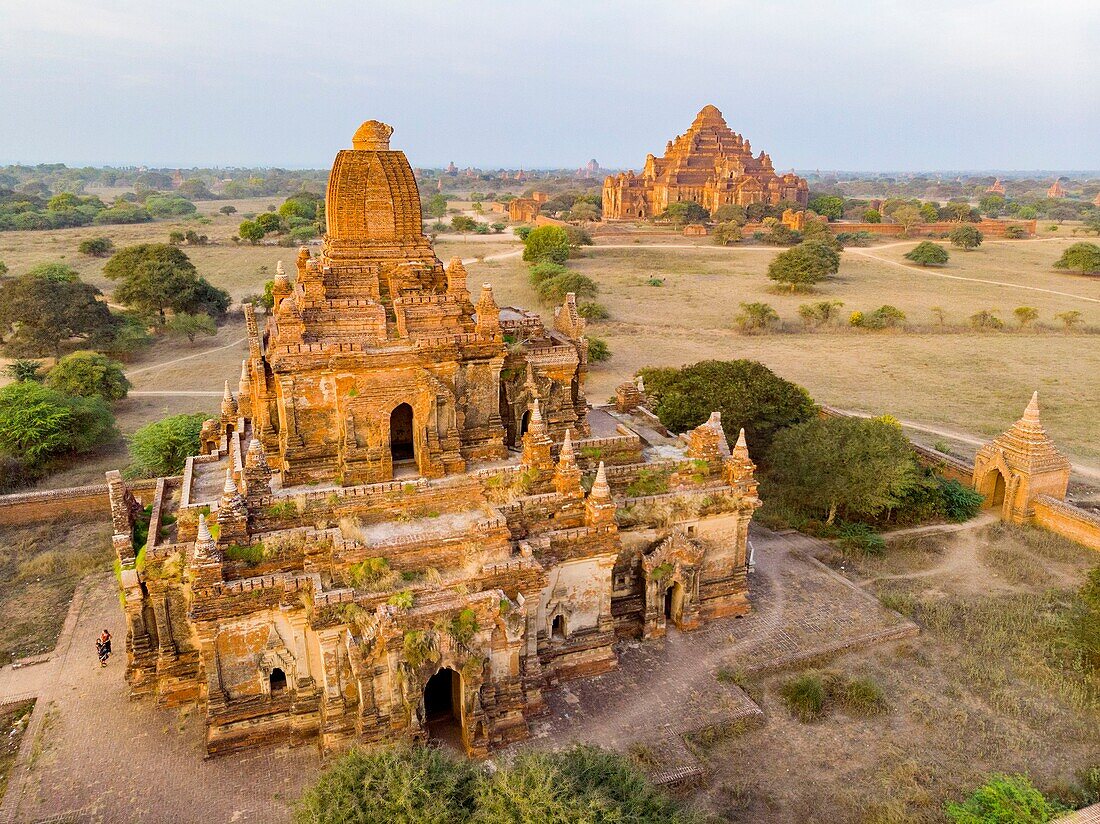 Myanmar (Burma), Region Mandalay, buddhistische archäologische Stätte von Bagan, die von der UNESCO zum Weltkulturerbe erklärt wurde (Luftaufnahme)