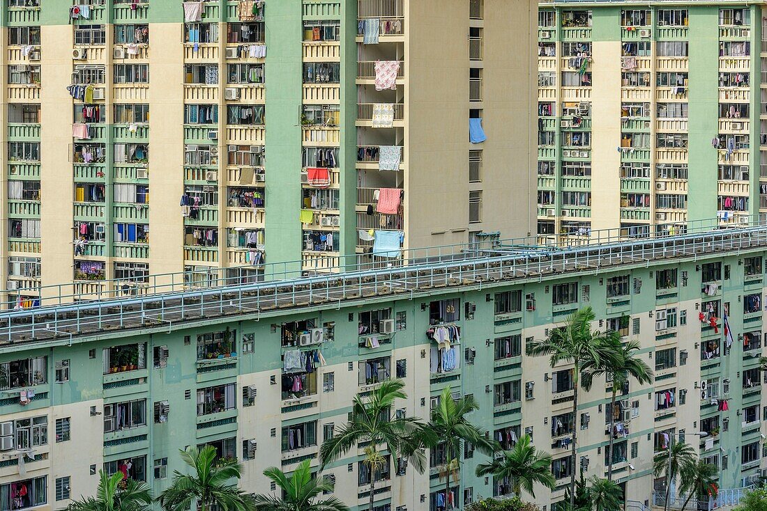 China, Hongkong, Kowloon, architektonische Wohngebäude in Hongkongs Kowloon