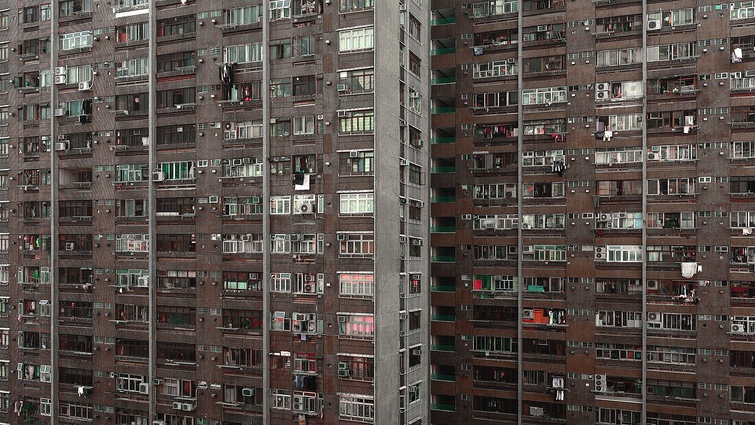 China, Hong Kong, Kowloon, residential architectural building in Hong Kong's Kowloon