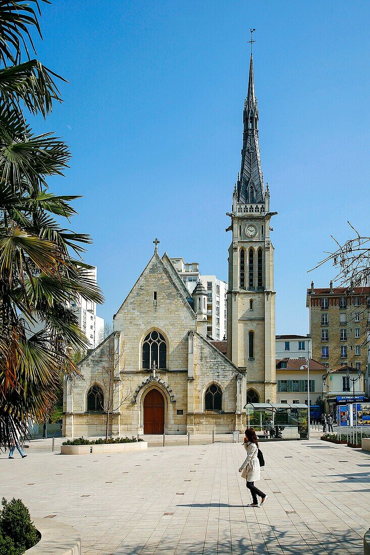 Frankreich, Hauts de Seine, Vanves, Place de la République, Kirche Saint Remy