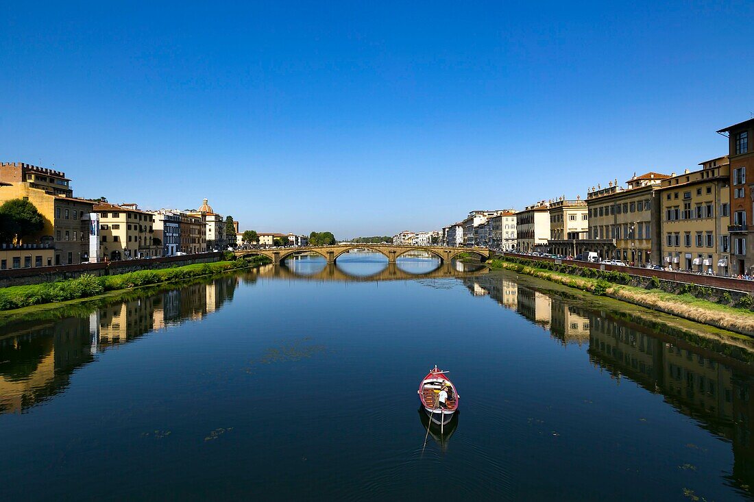 Italien, Toskana, Florenz, historisches Zentrum, von der UNESCO zum Weltkulturerbe erklärt, Ponte Vecchio am Arno