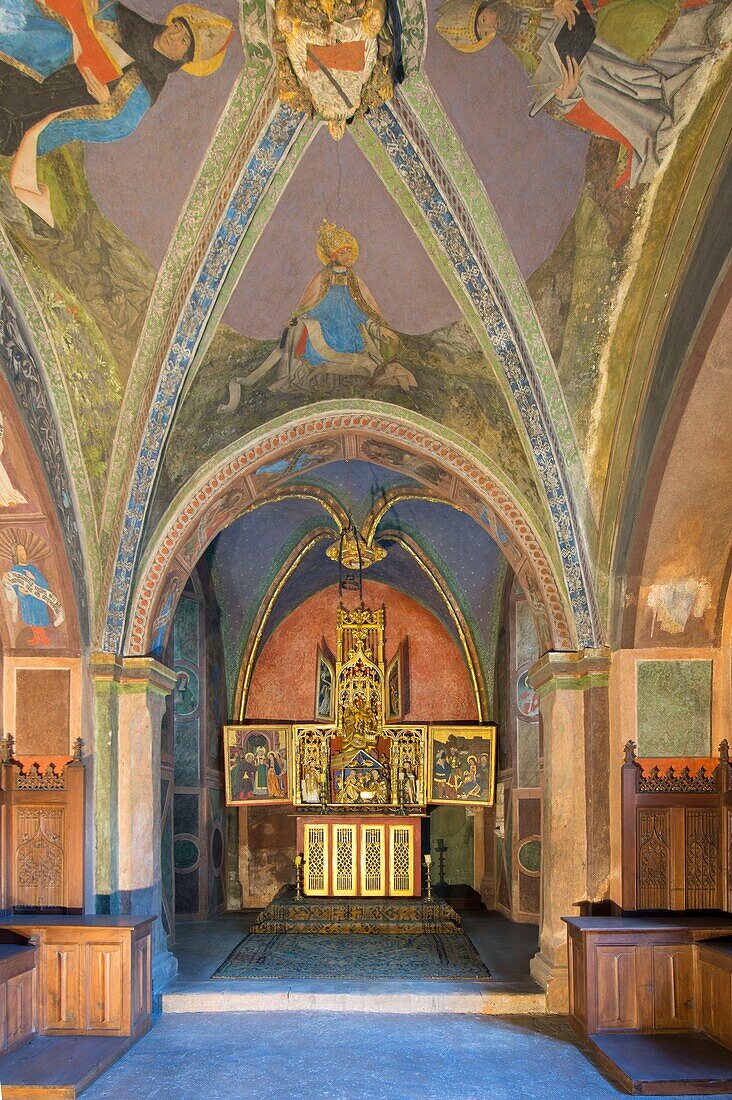 Italy, Aosta Valley, the castle of Issogne, the chapel