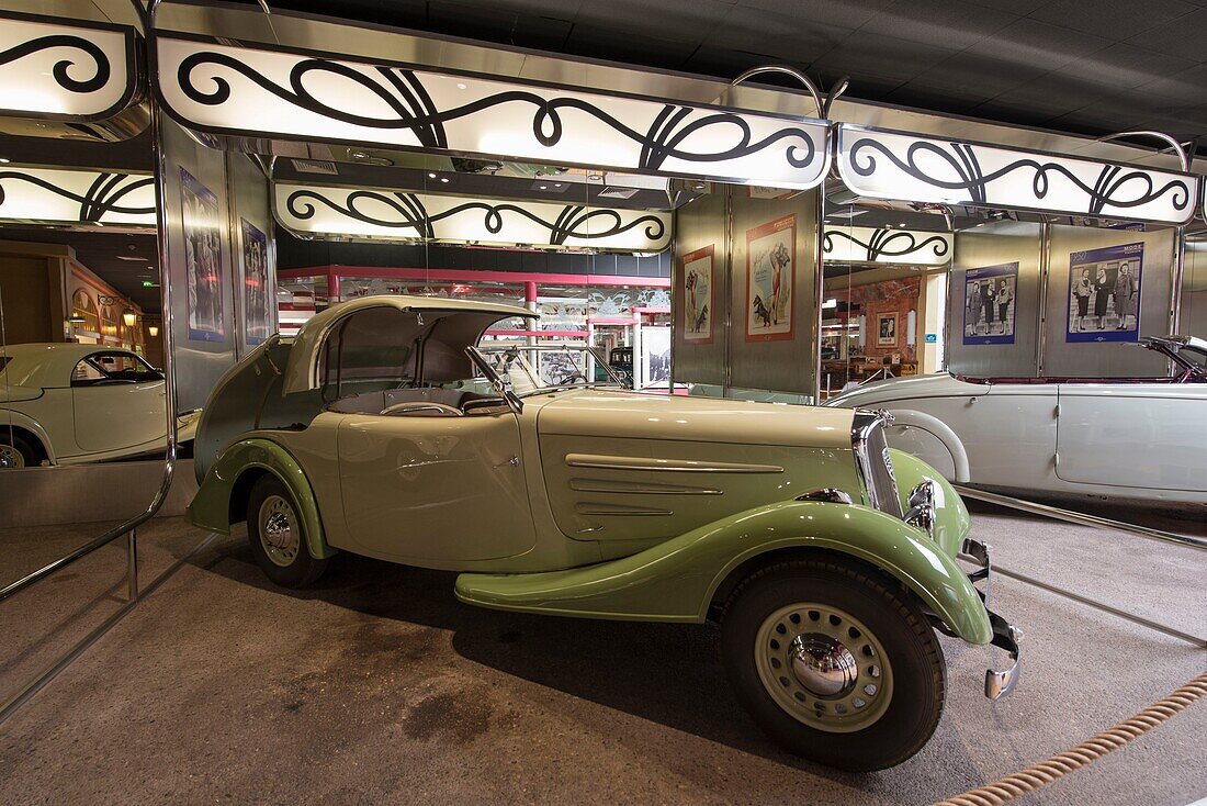 France, Doubs, Montbeliard, Sochaux, the museum of adventure Peugeot, The 601 transformable cut of 1934 6 cylinders 2148 CM cube 60 CH