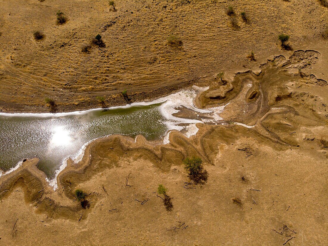 Kenia, Magadi-See, Rift Valley, kleiner Magadi (Luftaufnahme)