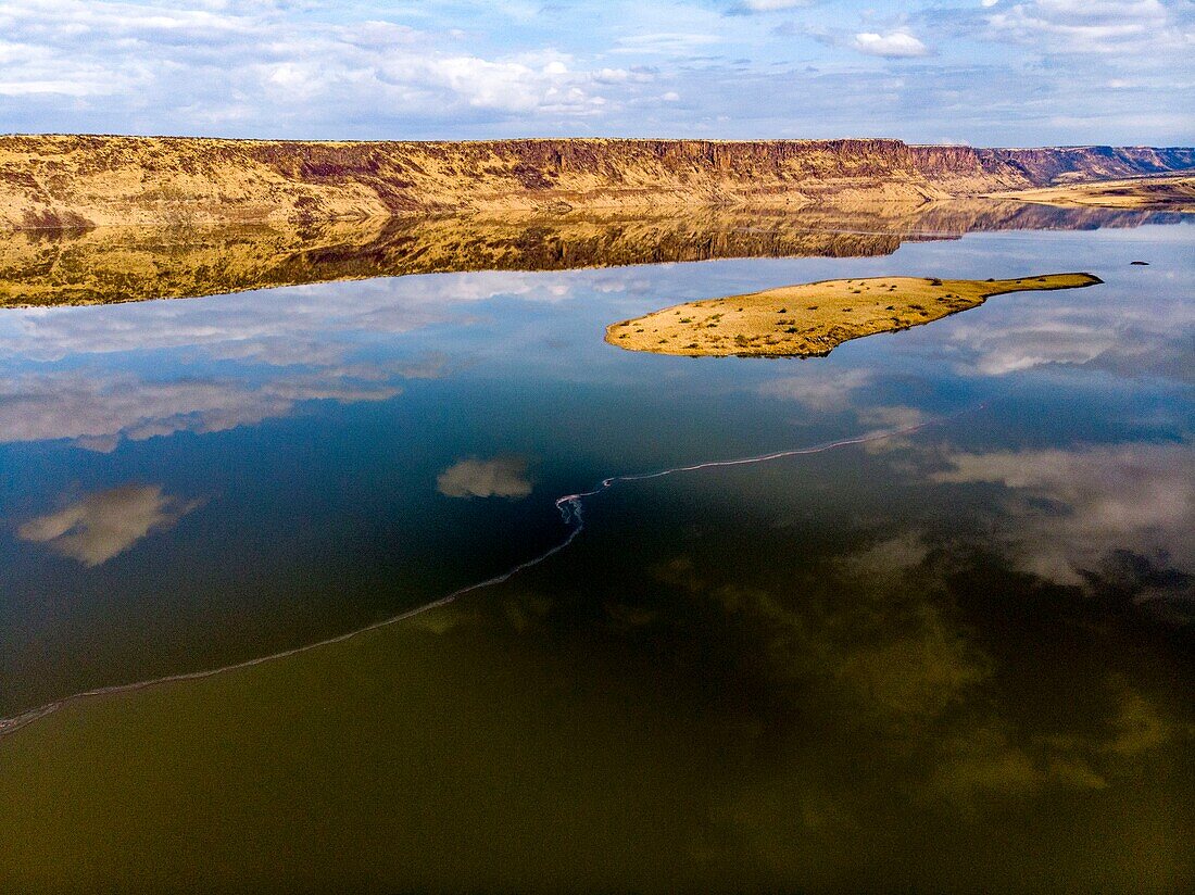 Kenia, Magadi-See, Rift Valley, kleiner Magadi (Luftaufnahme)