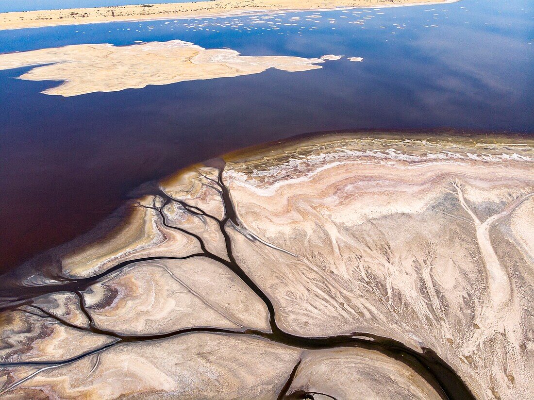 Kenya, lake Magadi, Rift valley (aerial view)