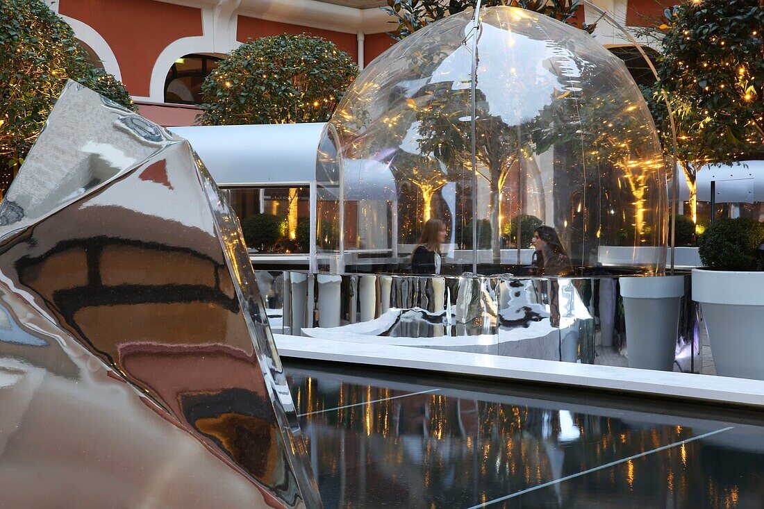 France, Paris, Royal Monceau hotel, ephemeral design ice floes on the terrace of the Royal Monceau