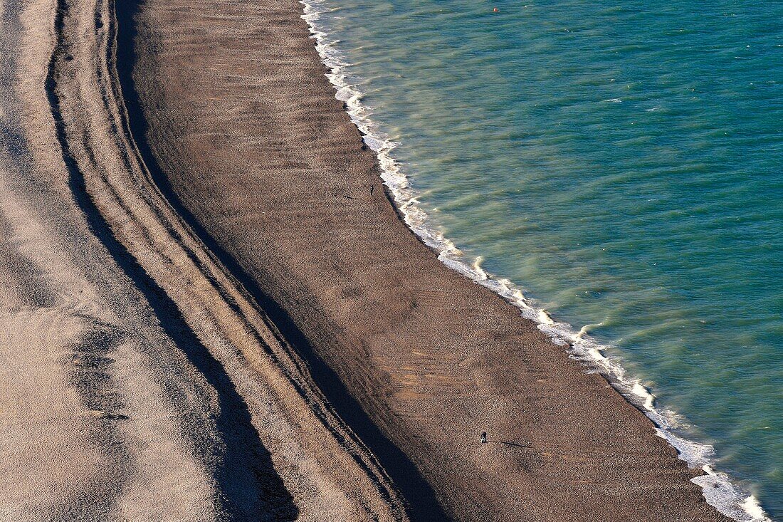 France, Seine Maritime, Pays de Caux, Cote d'Albatre, Fecamp, the pebble beach