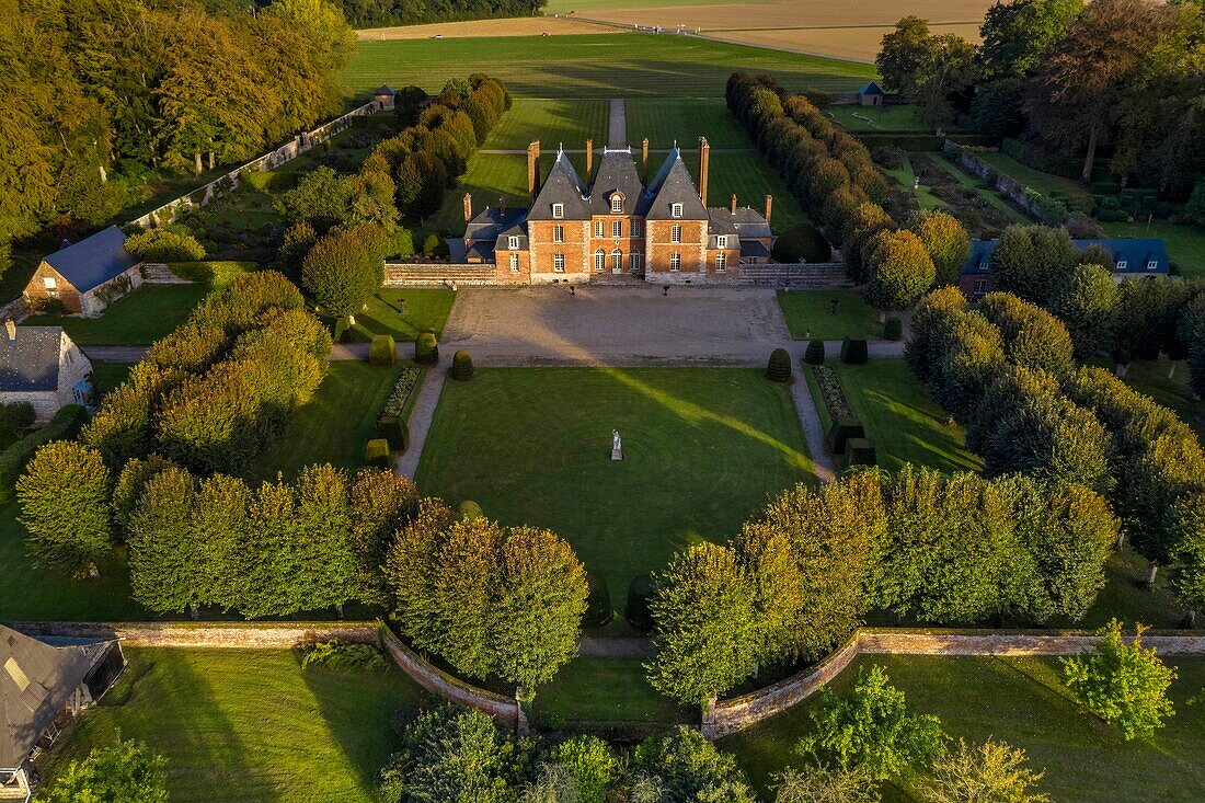 Frankreich, Seine-Maritime, Pays de Caux, Ermenouville, Schloss Mesnil-Geoffroy im Besitz der Prinzessin und des Prinzen Kayali, umgeben von einem Park, der von Collinot, dem Gärtner von Le Nôtre, entworfen wurde