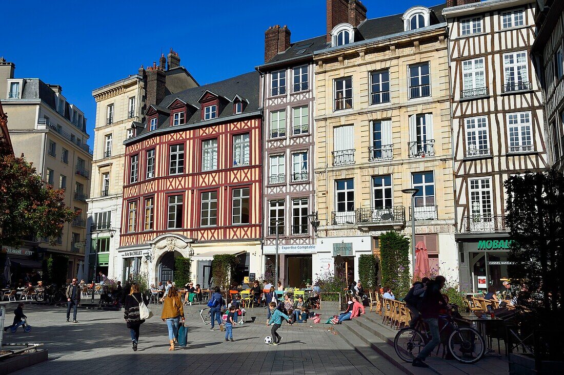 France, Seine Maritime, Rouen, place de la Pucelle in honor of Joan of Arc burned alive not far from there