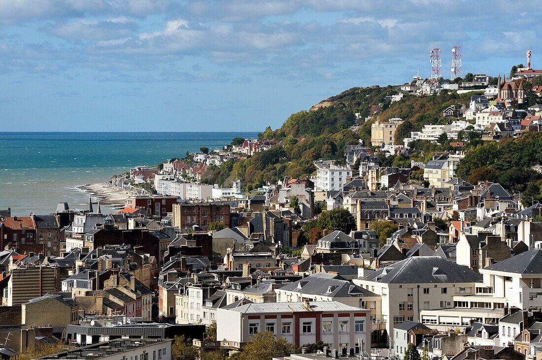 France, Seine Maritime, Le Havre, the hill of Sainte Adresse in background