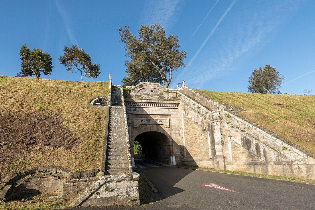 France, Morbihan, Belle-Ile island, le Palais, the Vauban gate of the Palais enclosure