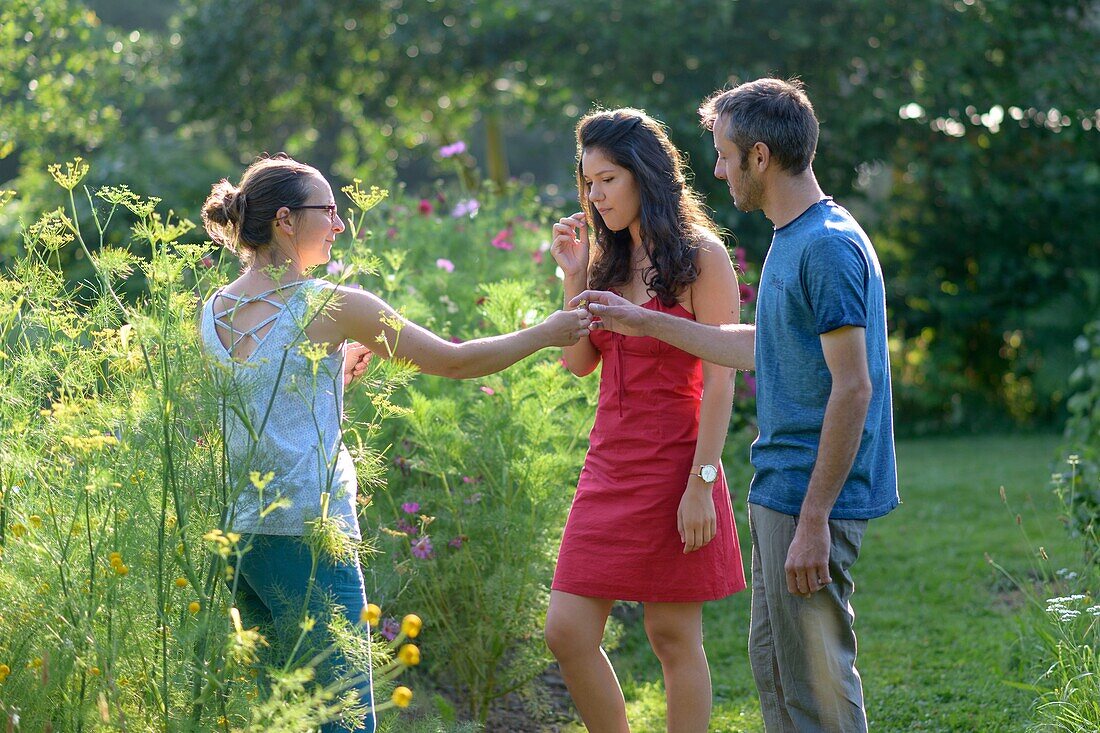 France, Morbihan, the Garden of Hours Outside which offers guided tours and tasting of flowers