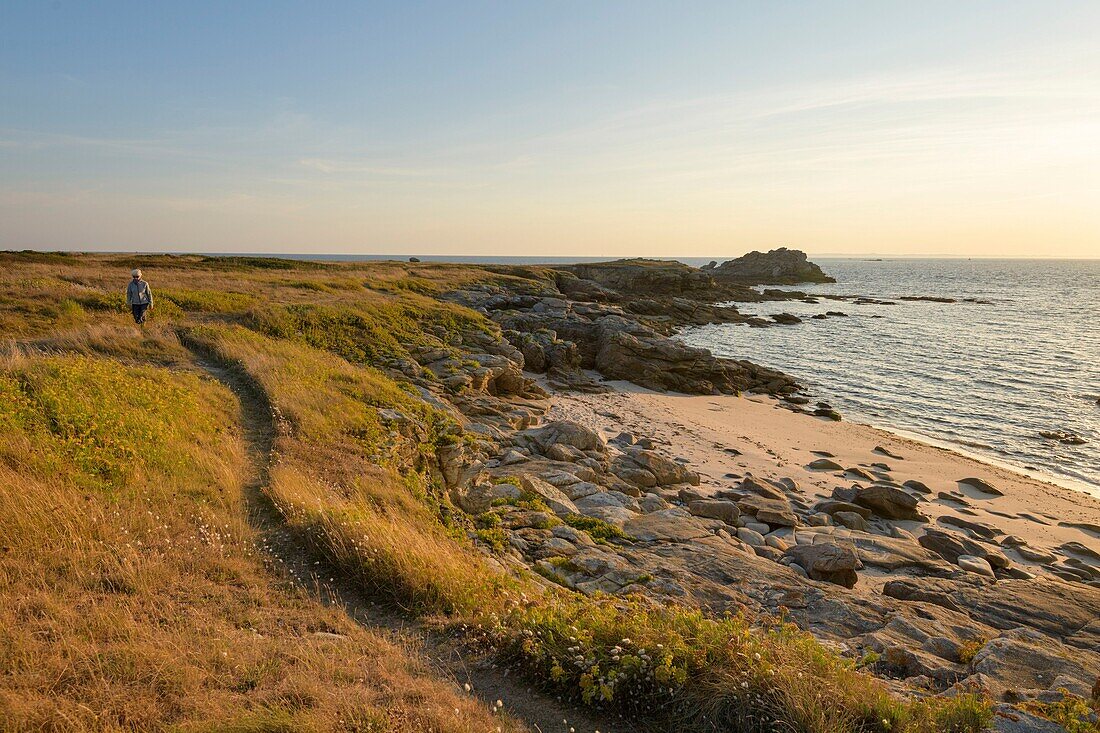 Frankreich, Morbihan, Hoedic, In Richtung der Pointe du Vieux Château