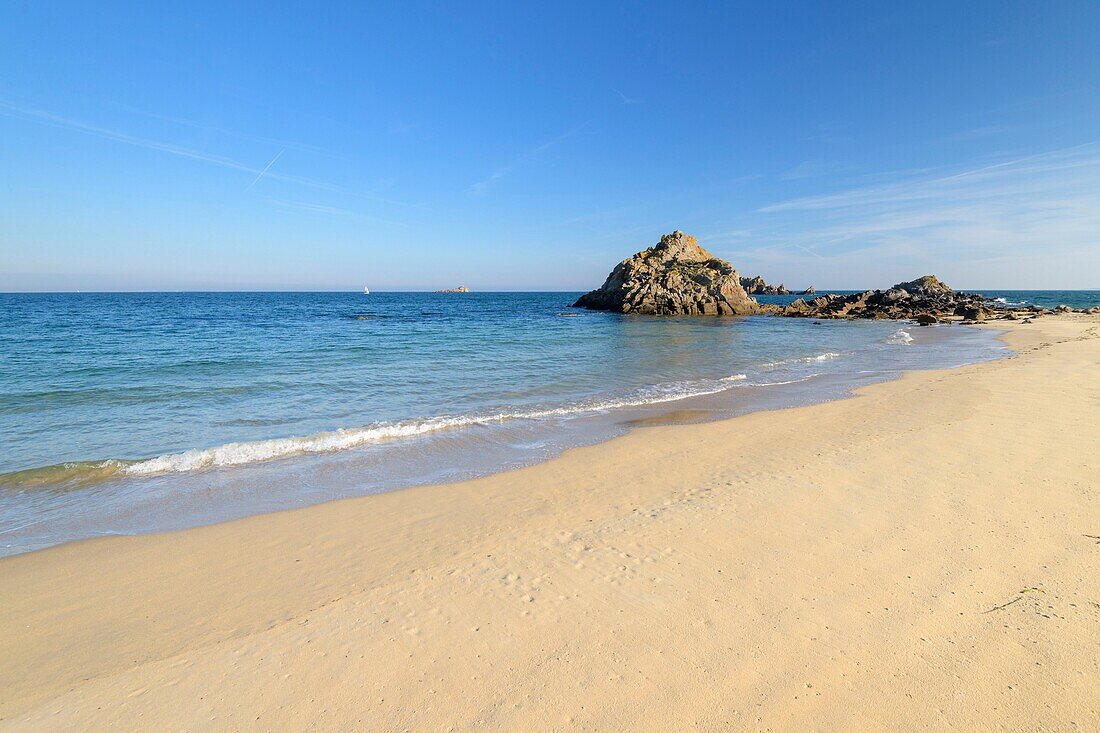 Frankreich, Morbihan, Houat, die Nordküste, der Strand von Tal er Han