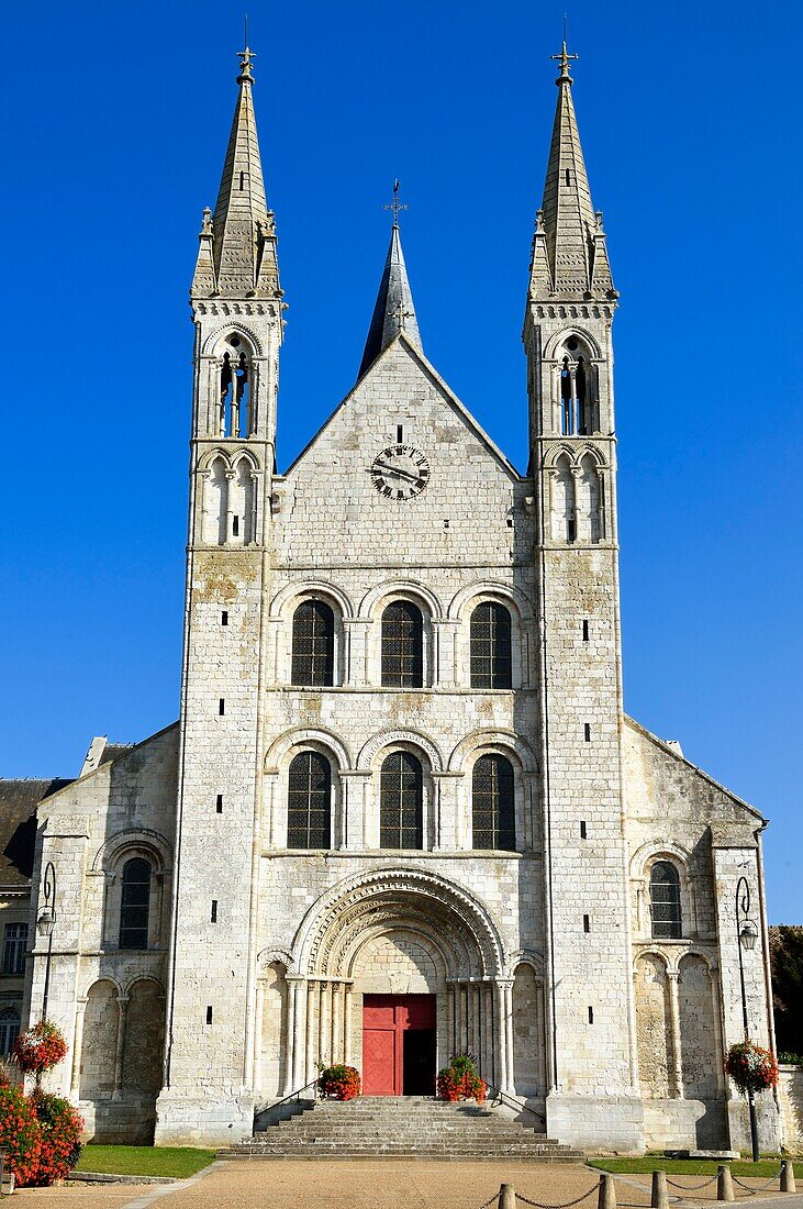 Frankreich, Seine-Maritime, Saint Martin de Boscherville, Abtei Saint-Georges de Boscherville aus dem 12.