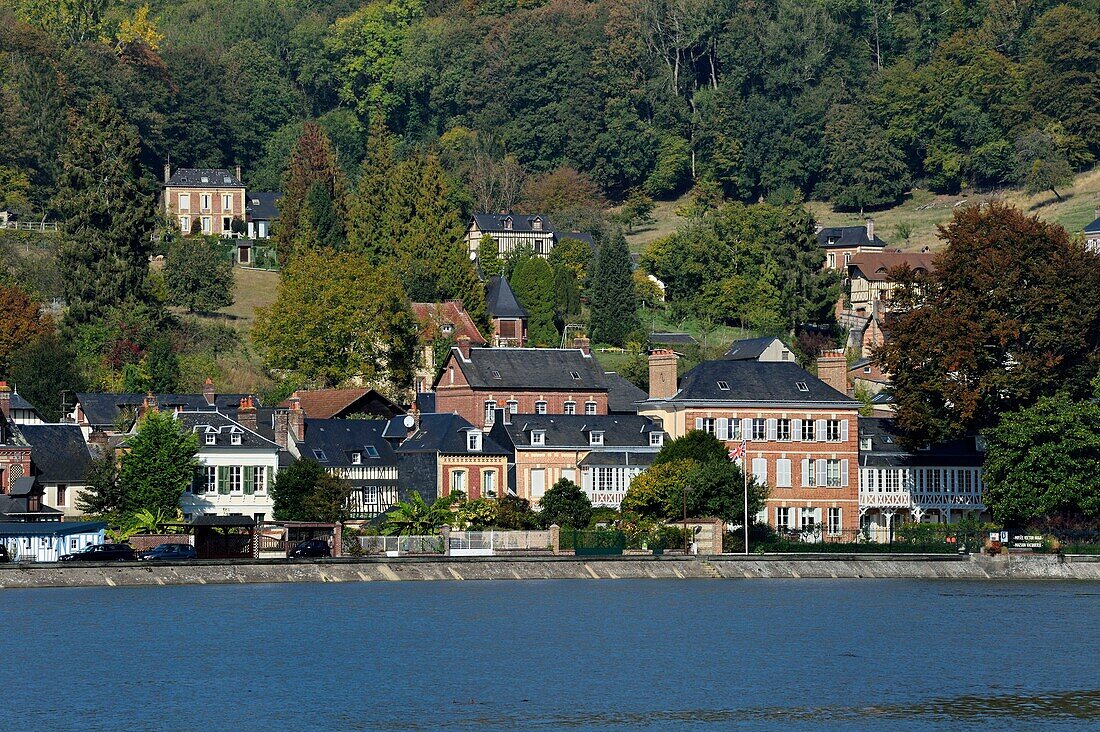 France, Seine-Maritime, Pays de Caux, Norman Seine River Meanders Regional Nature Park, Villequier, village on the banks of the Seine river, home of the Vacquerie family where Victor Hugo stayed several times and today Victor Hugo museum