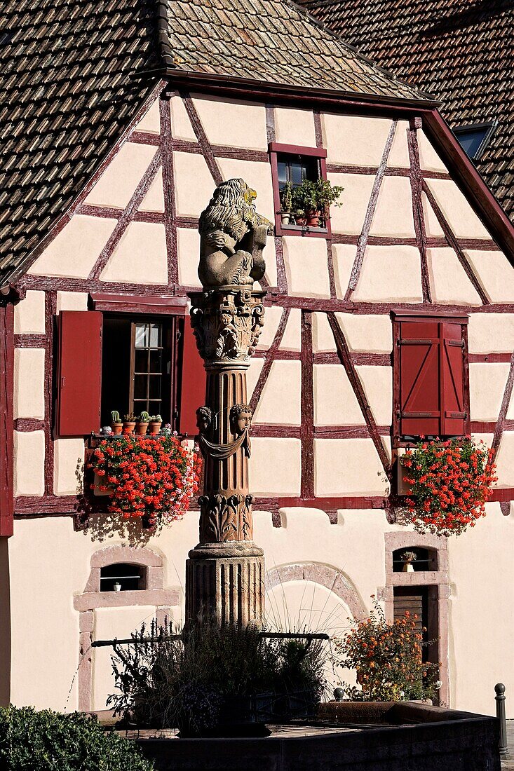 Frankreich, Haut Rhin, Ribeauville, Place de la Republique.