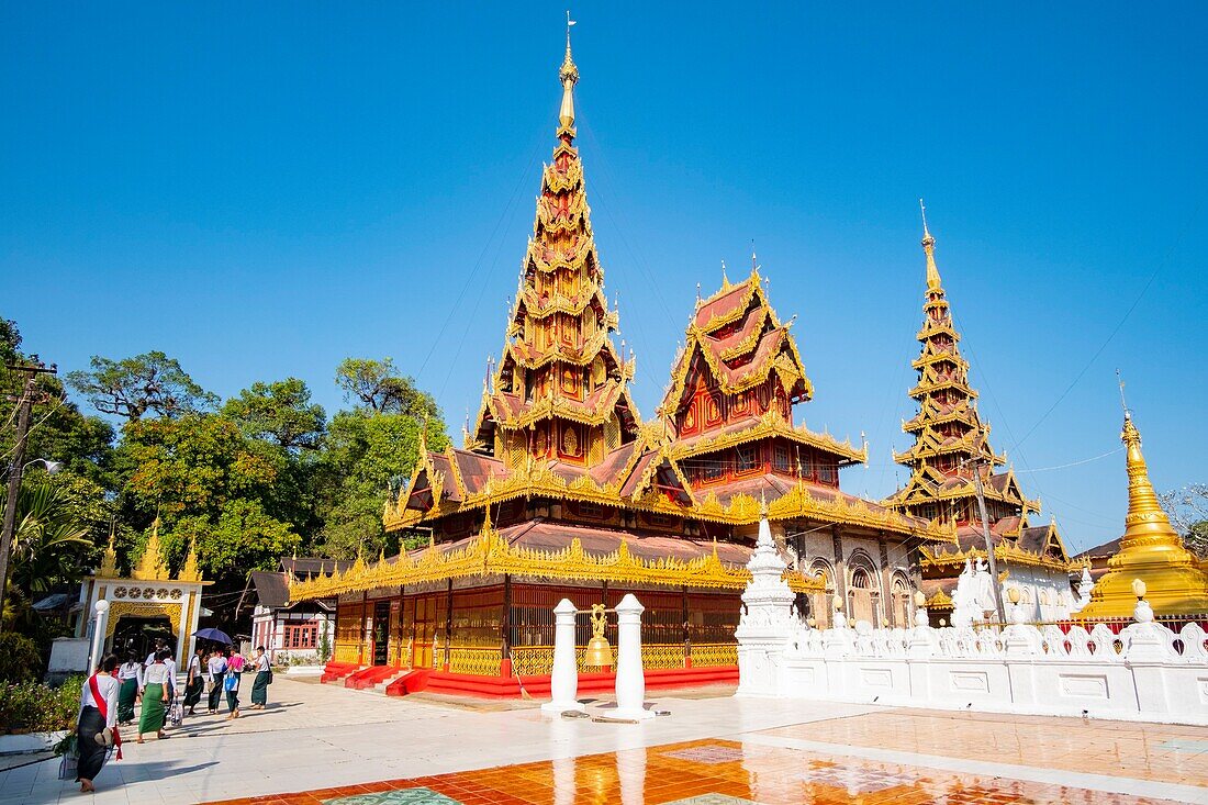 Myanmar (Burma), Staat Mon, Umgebung von Mawlamyaine, Kloster U Na Auk, spätes 19.