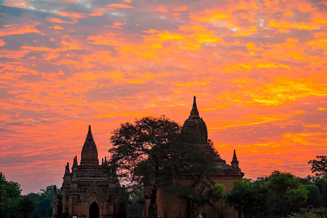 Myanmar (Burma), Region Mandalay, buddhistische archäologische Stätte von Bagan, von der UNESCO zum Weltkulturerbe erklärt, Ananda pahto Tempel (Luftaufnahme)