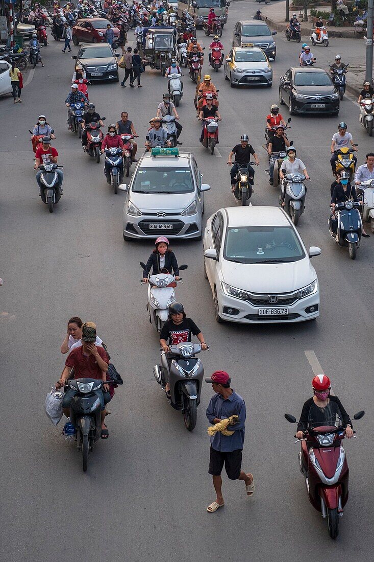 Vietnam, Rotes Flussdelta, Hanoi, Straßenverkehr