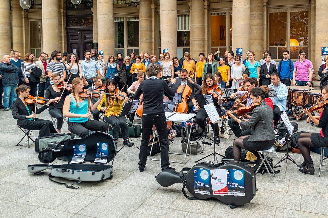 France, Paris, Music Festival in front of the Comedie Française