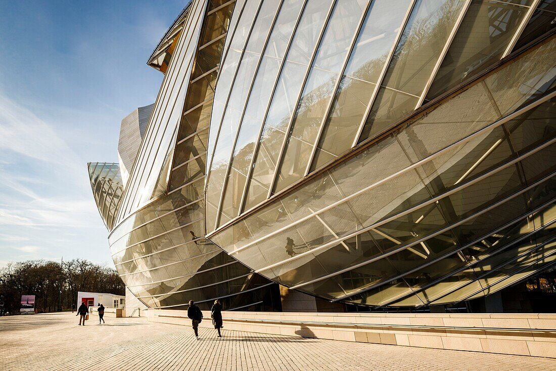 France, Paris, Bois de Boulogne, the Louis Vuitton Foundation by architect Frank Gehry