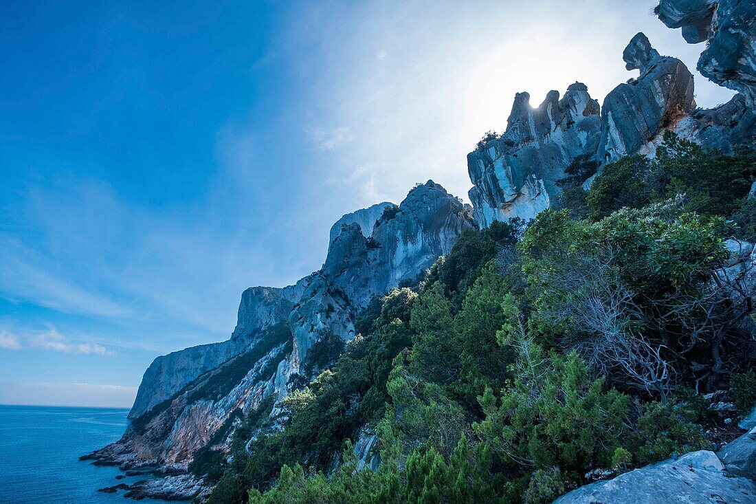 Italy, Sardinia, Baunei, Orosei Gulf, trek towards Cala Goloridze