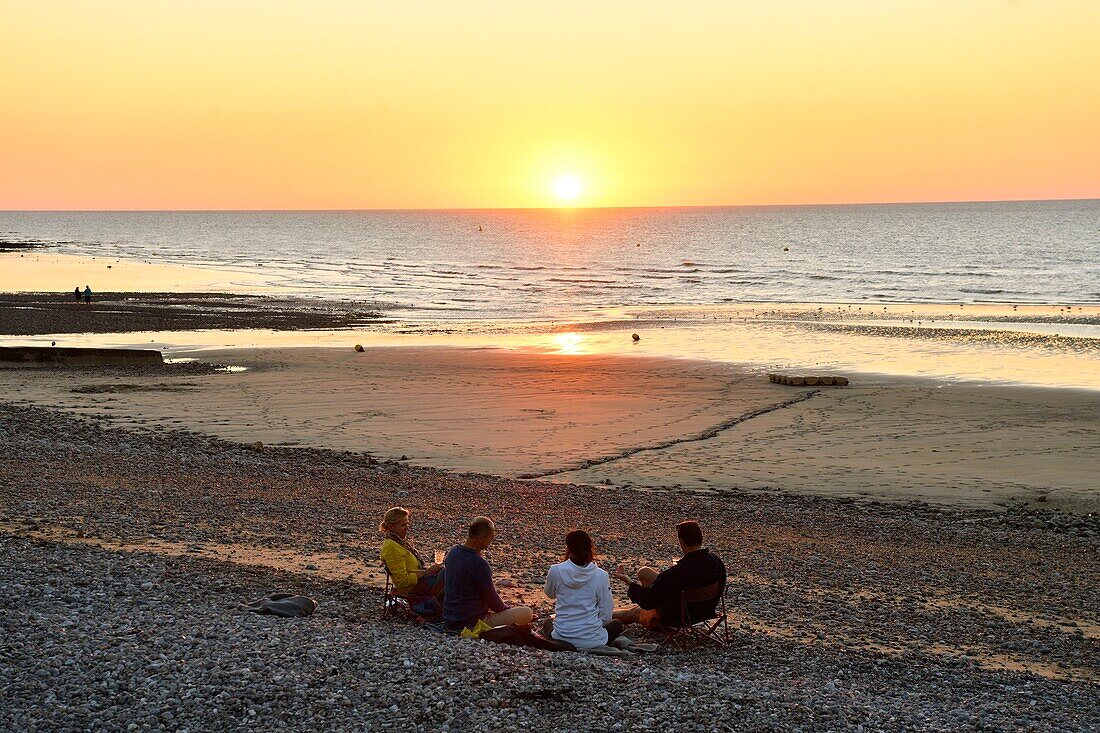 France, Normandy, Seine Maritime,Pays de Caux, Cote d'Albatre, Veules les Roses, The Most Beautiful Villages of France, the beach