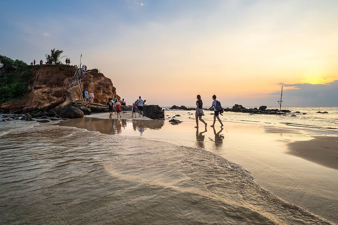 Sri Lanka, Southern province, Mirissa, Mirissa beach and Parrot Rock