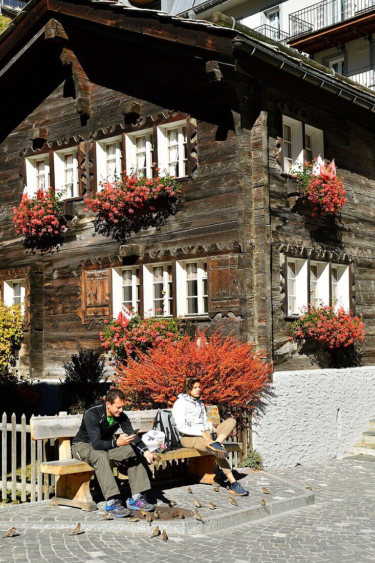 Switzerland, canton of Valais, Zermatt, Zermatt station at the foot of the Matterhorn