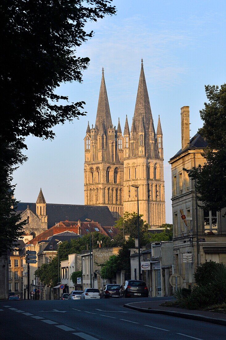 France, Calvados, Caen, the city hall in the Abbaye aux Hommes (Men Abbey) and Saint Etienne abbey church