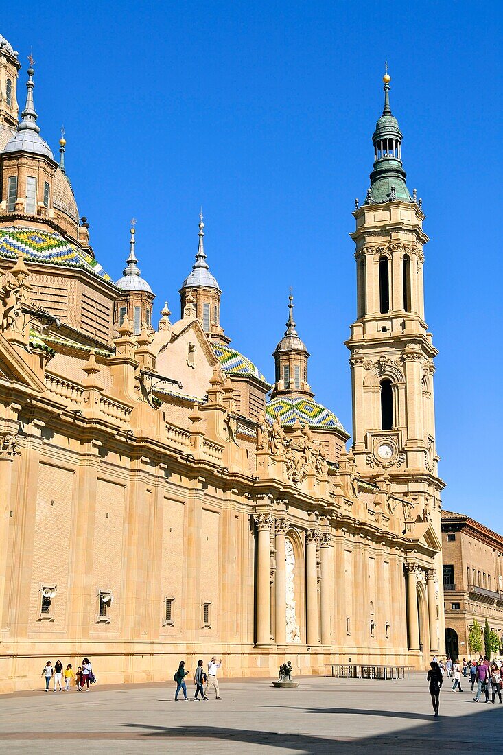 Spain, Aragon Region, Zaragoza Province, Zaragoza, Plaza del Pilar, Basilica del Pilar (Our Lady of Pilar)