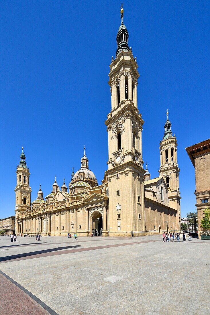 Spain, Aragon Region, Zaragoza Province, Zaragoza, Plaza del Pilar, Basilica del Pilar (Our Lady of Pilar)